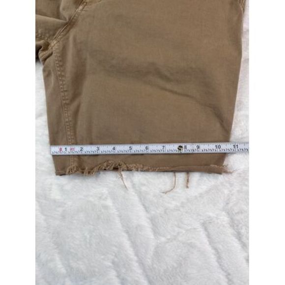 Madewell 9” Chino Shorts Men's Brown Khaki Raw Hem Flat Front Stretch - Sz 36 - Picture 6 of 8